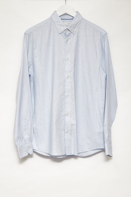 Mens M&S blue texture Oxford shirt size medium