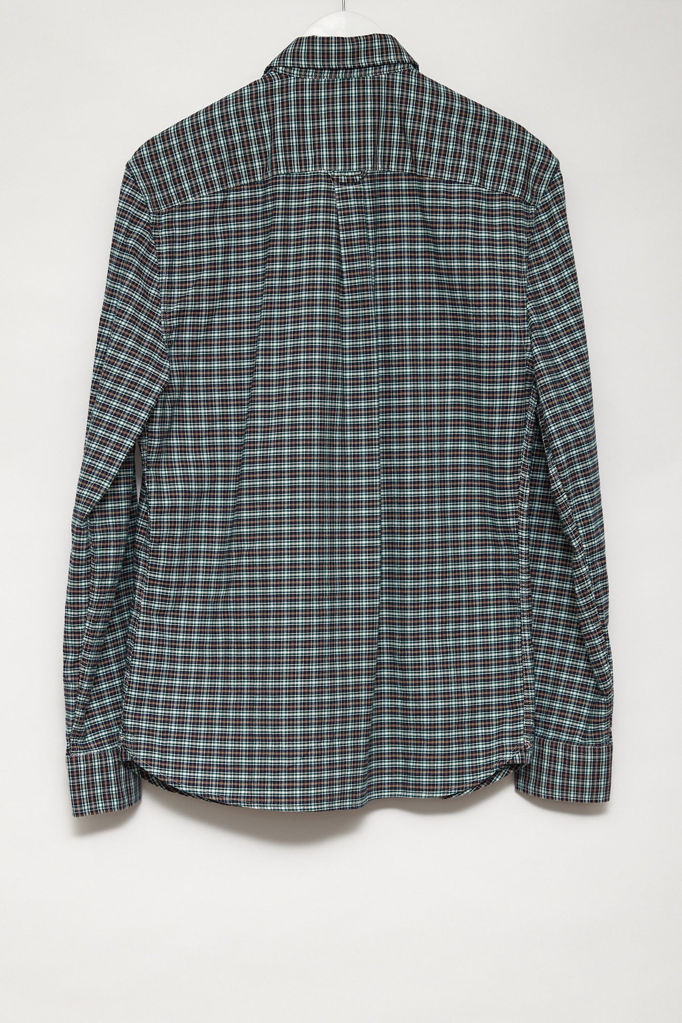 Mens M&S Green checked oxford shirt size medium