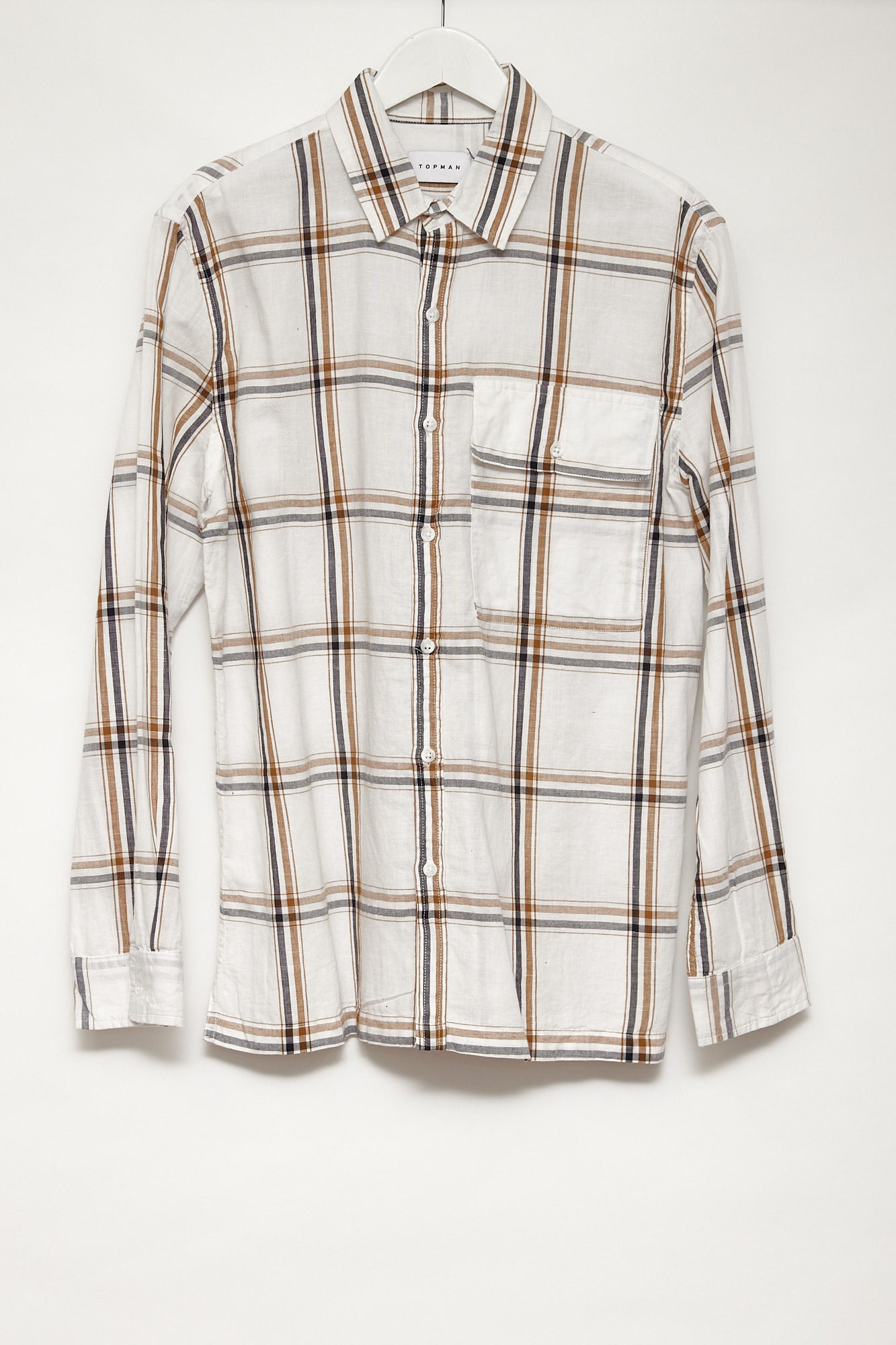 Mens Topman White checked shirt size medium