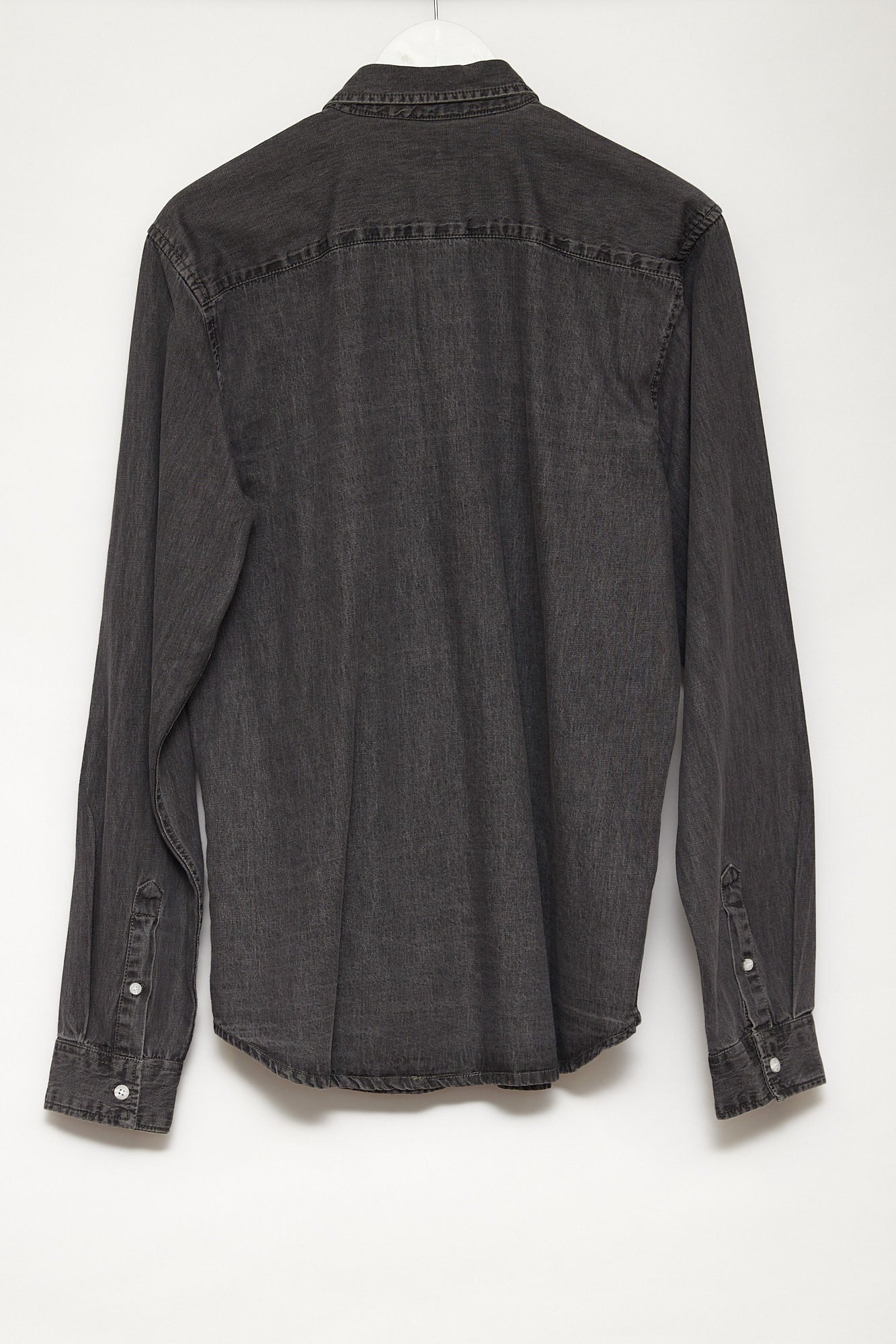 Mens New Look Grey Denim oxford shirt size medium