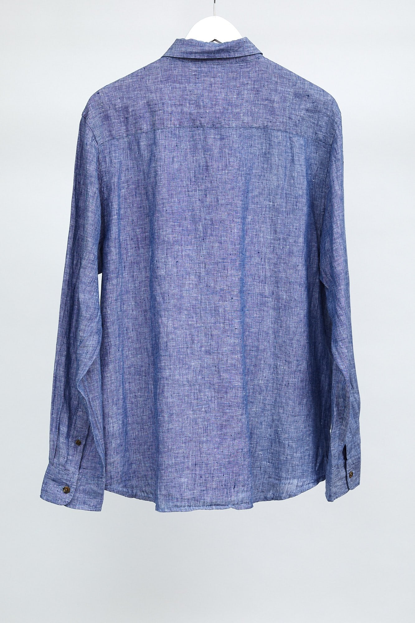 Mens John Lewis Blue Linen Shirt: Size Medium