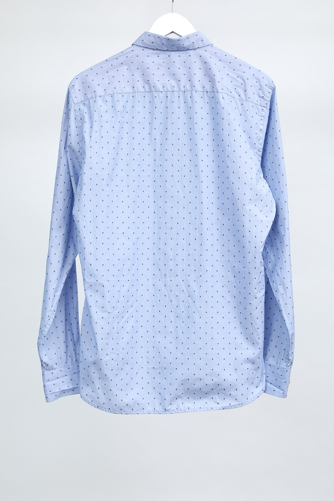 Mens French Connection Blue Spot Shirt: Size Medium