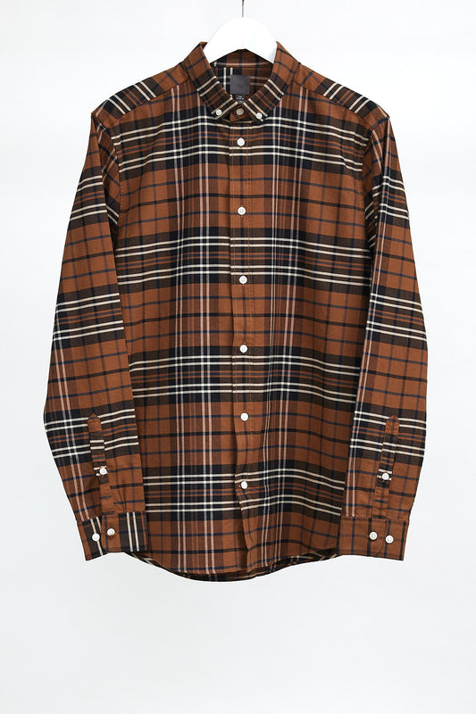 Mens H&M Brown Check Shirt: Size Medium