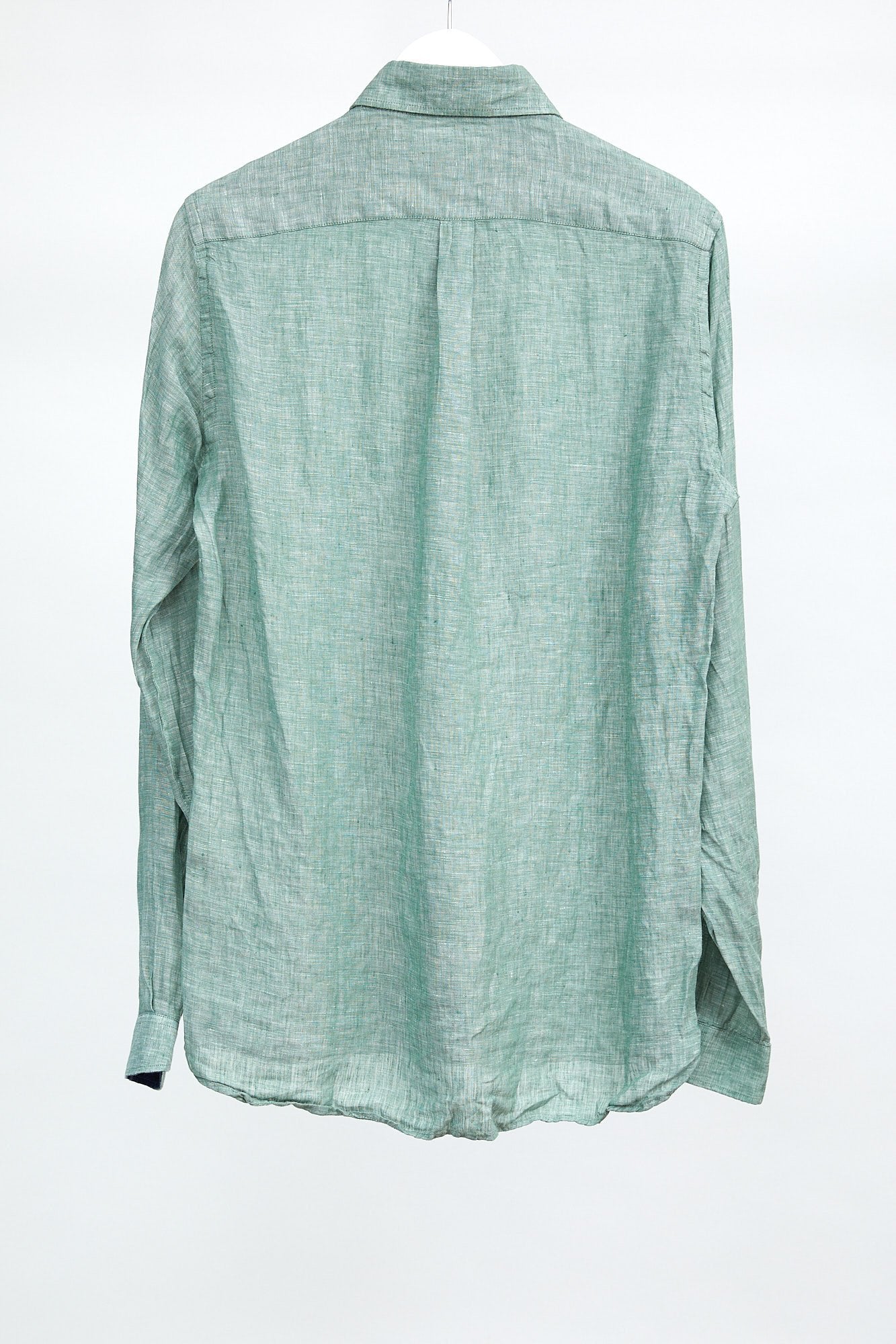 Mens Zara Green Linen Shirt: Size Medium