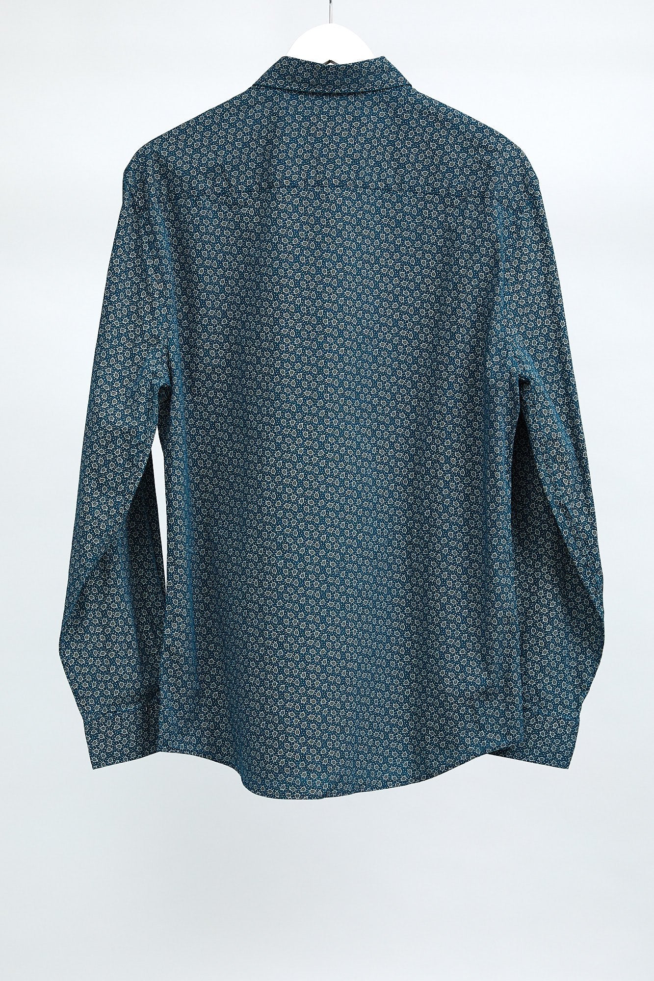 Mens M&S Green Print Shirt: Size Medium