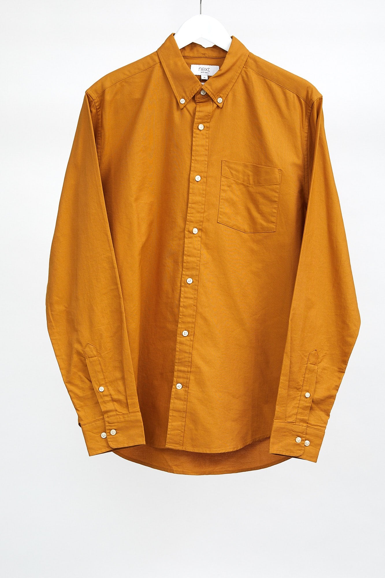 Mens Next Yellow Oxford Shirt: Size Medium
