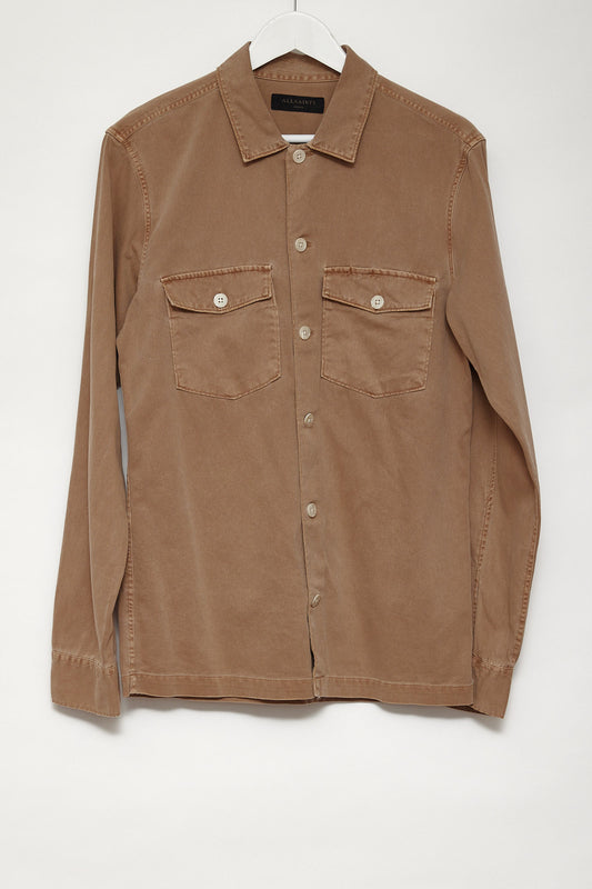 Mens All Saints Brown Over shirt size small
