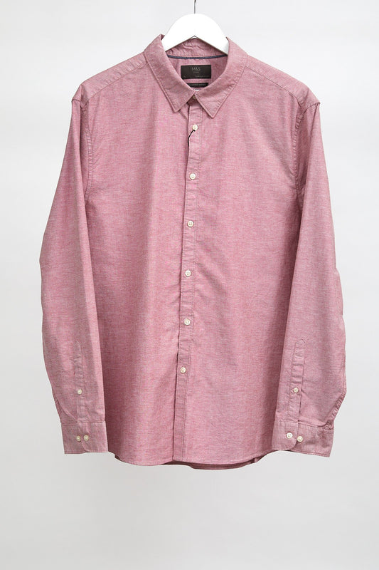 Mens M&S Pink Oxford Shirt: Size Extra Large
