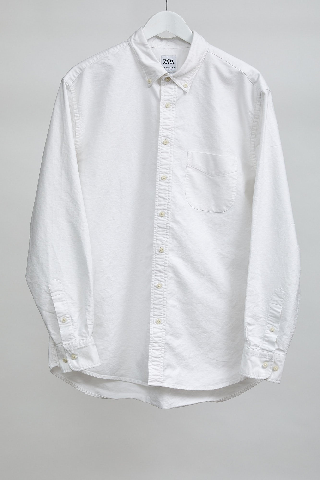 Mens Zara White Oxford Shirt: Size Extra Large