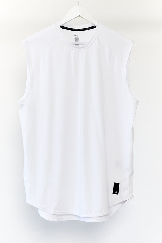 Mens White H&M Sport Top Size Medium