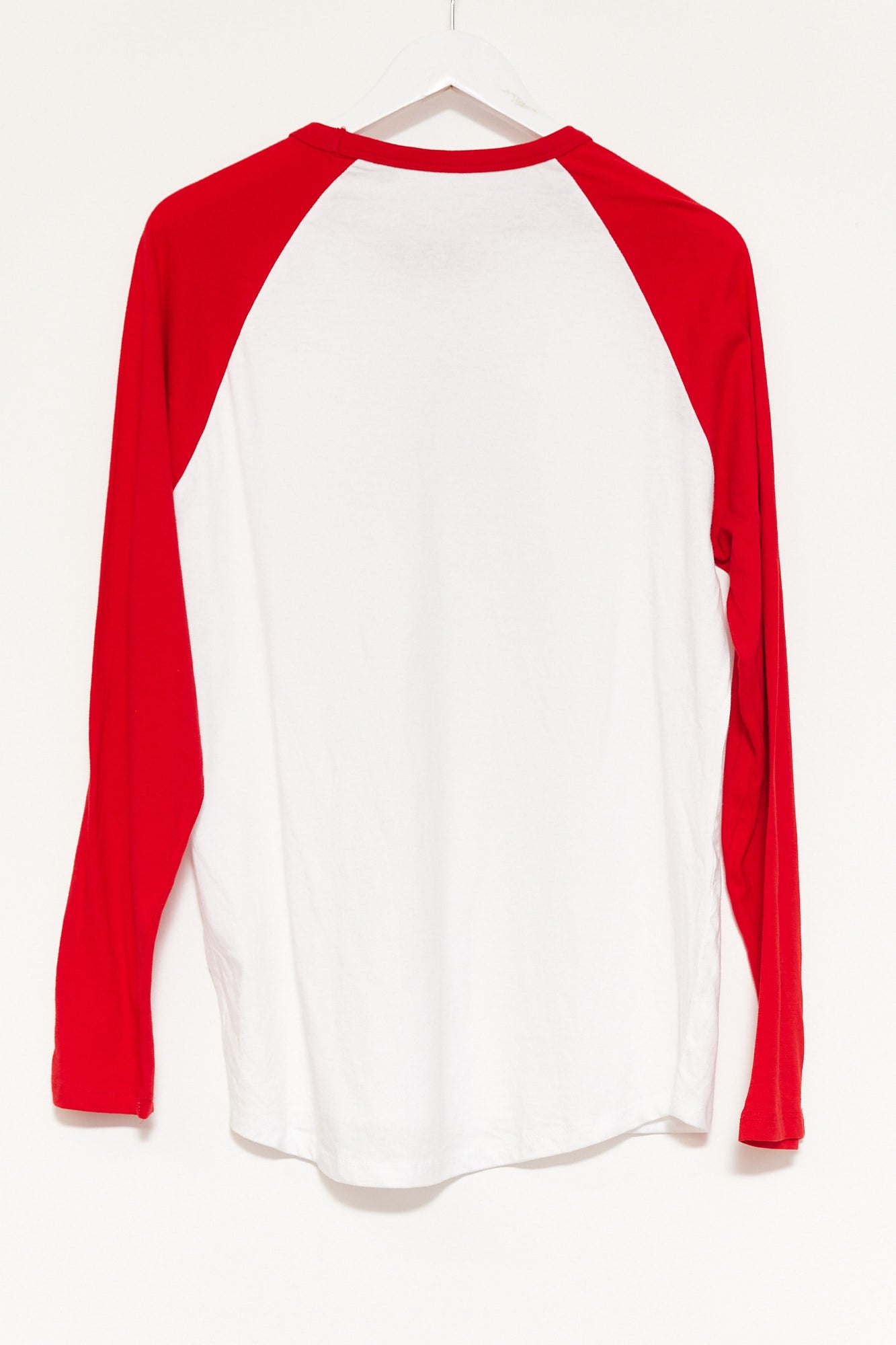 Mens Fruit of the Loom Red & White Baseball T-shirt Size Medium