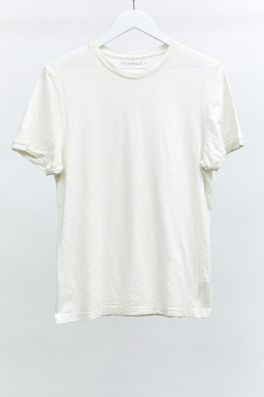 Mens Cream T-Shirt: Size Medium