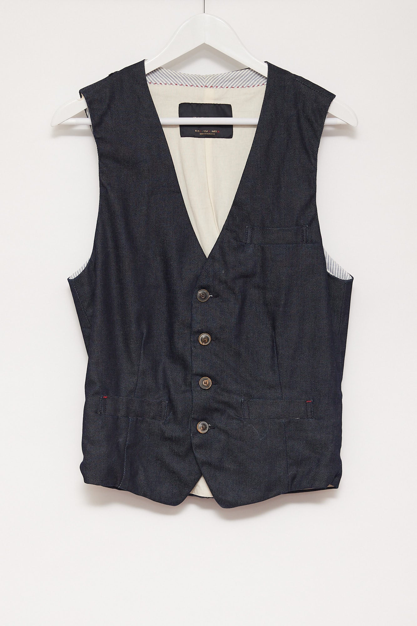 Mens Zara Dark Blue Waistcoat size small
