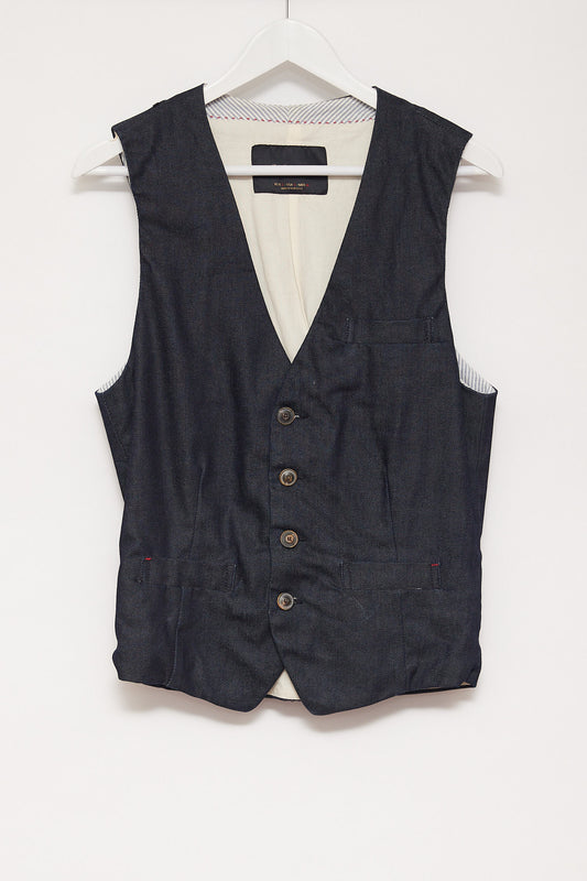 Mens Zara Dark Blue Waistcoat size small