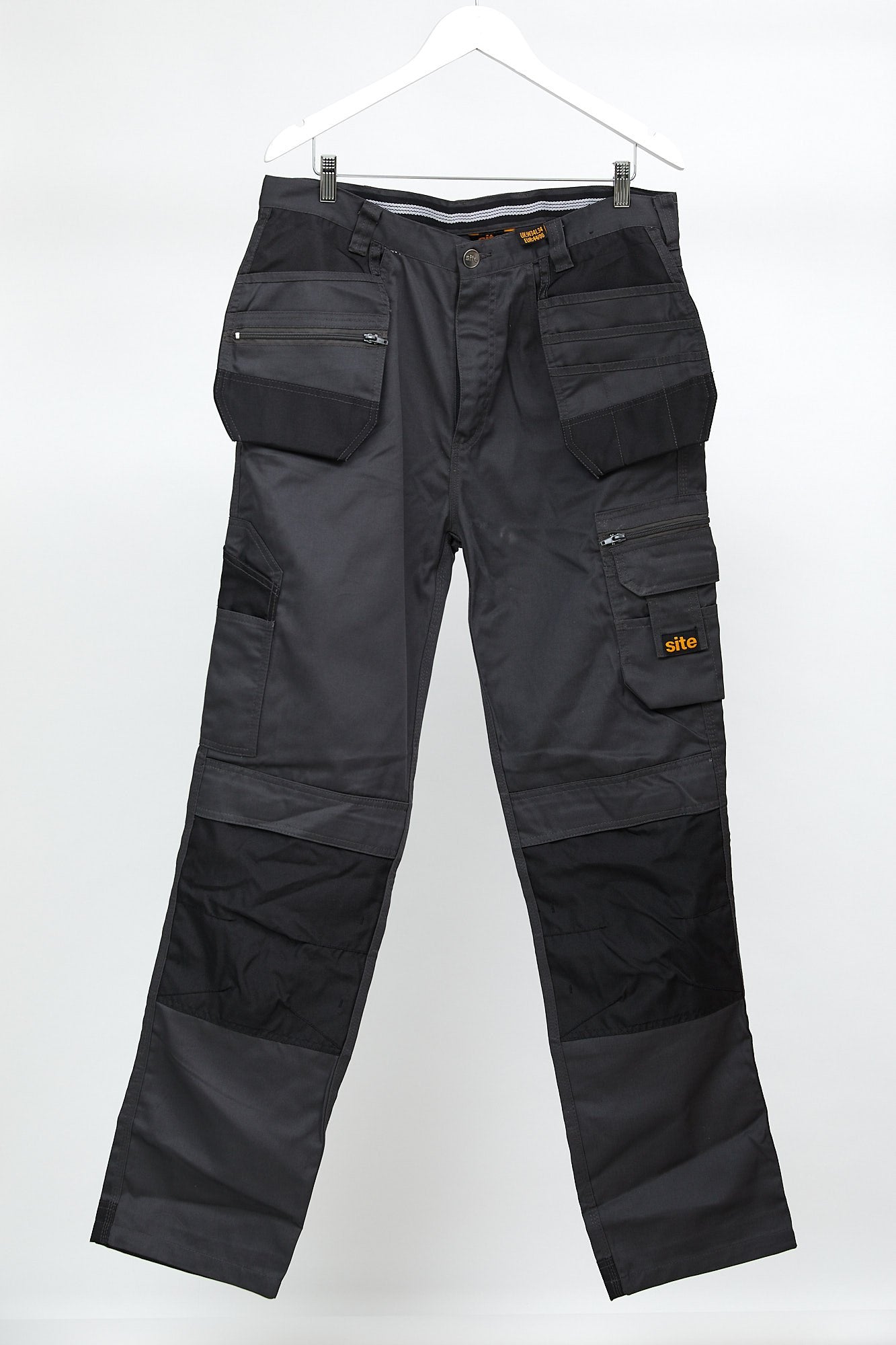Mens Grey Workwear Cargo Trousers: W34