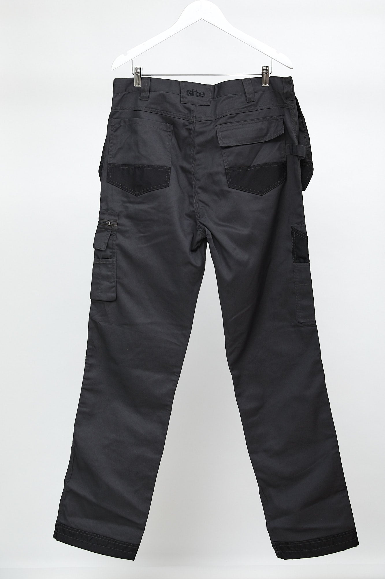 Mens Grey Workwear Cargo Trousers: W34