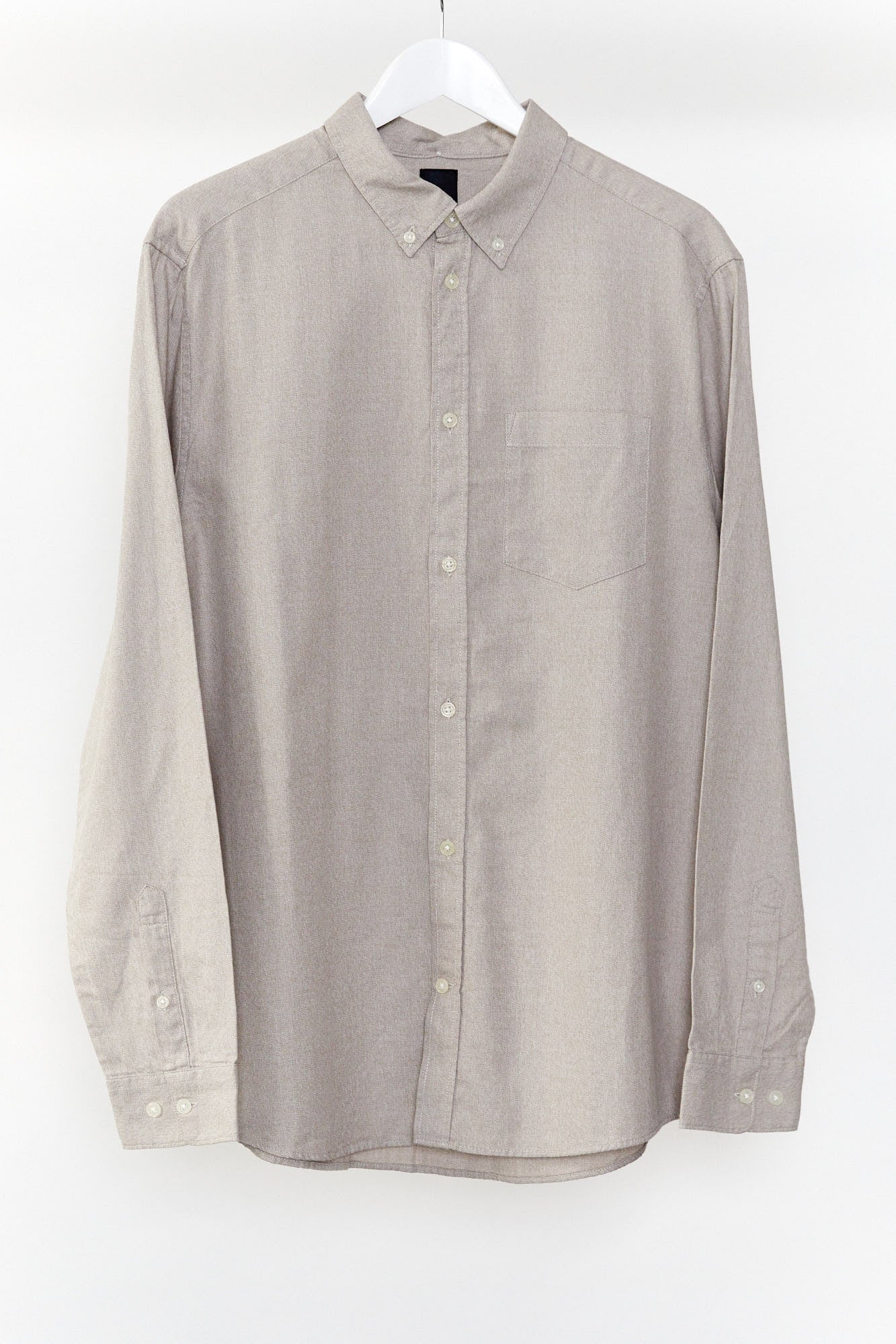 Mens oatmeal H&M oxford shirt size Large