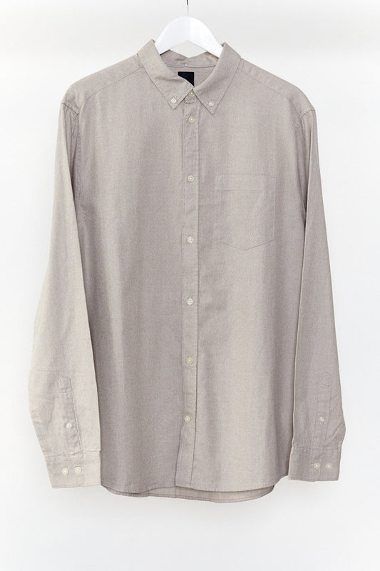 Mens oatmeal H&M oxford shirt size Large
