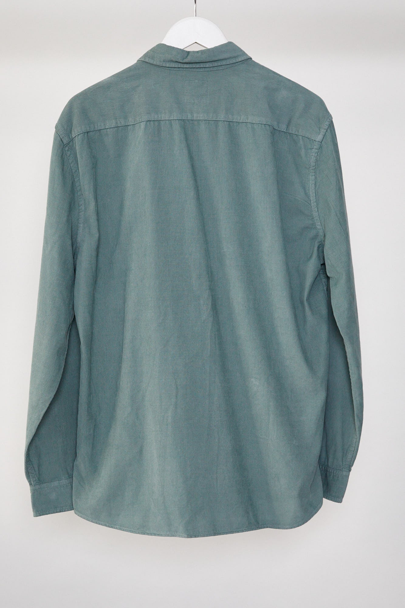 Mens Green M&S Corduroy oxford shirt size Large
