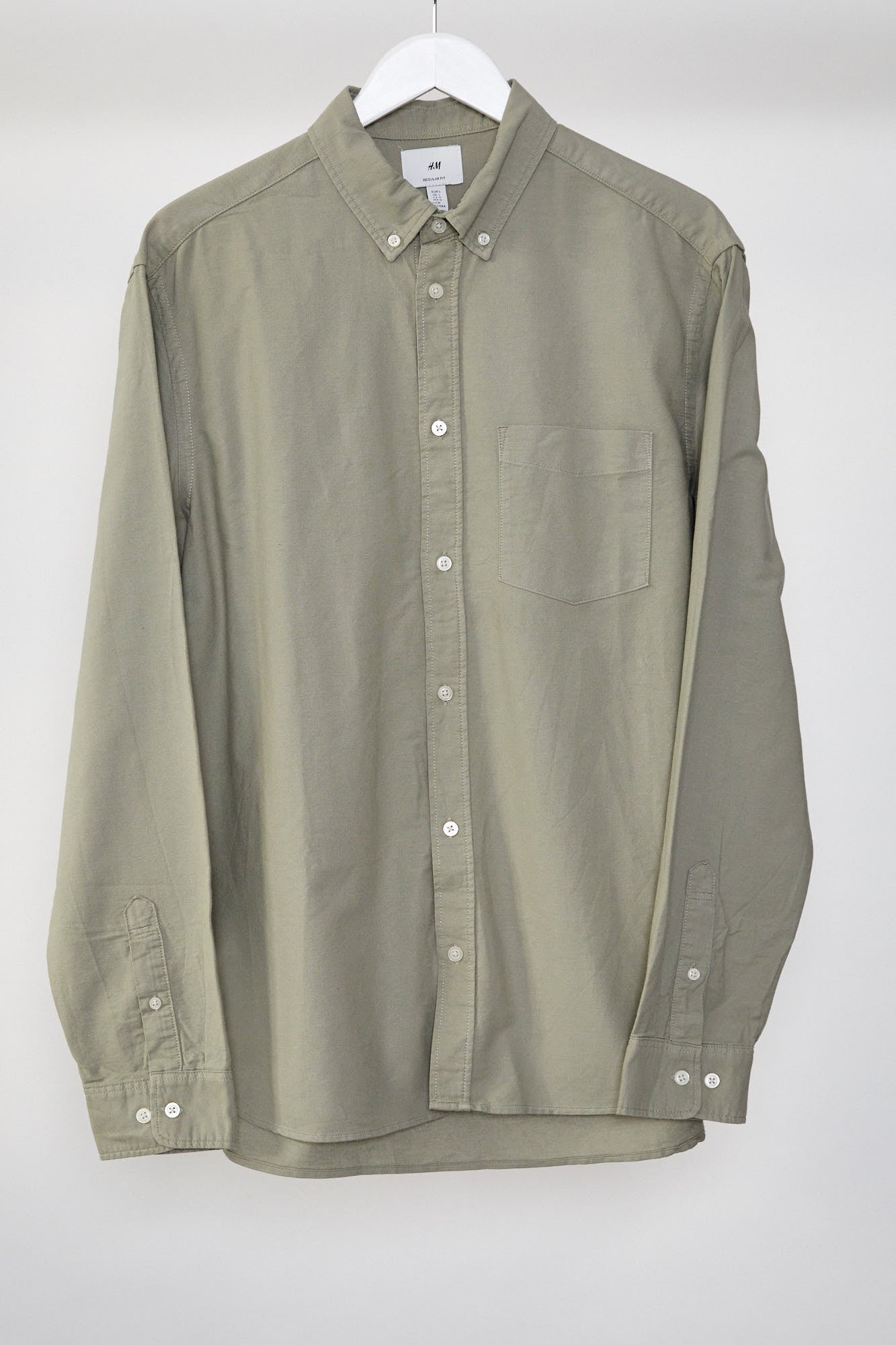 Mens Green H&M Oxford shirt size large
