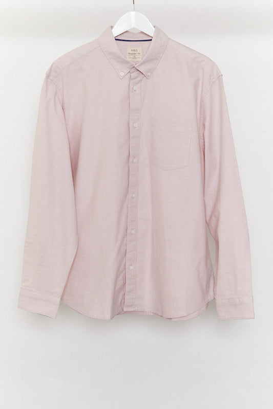 Mens pale pink M&S oxford shirt size extra large