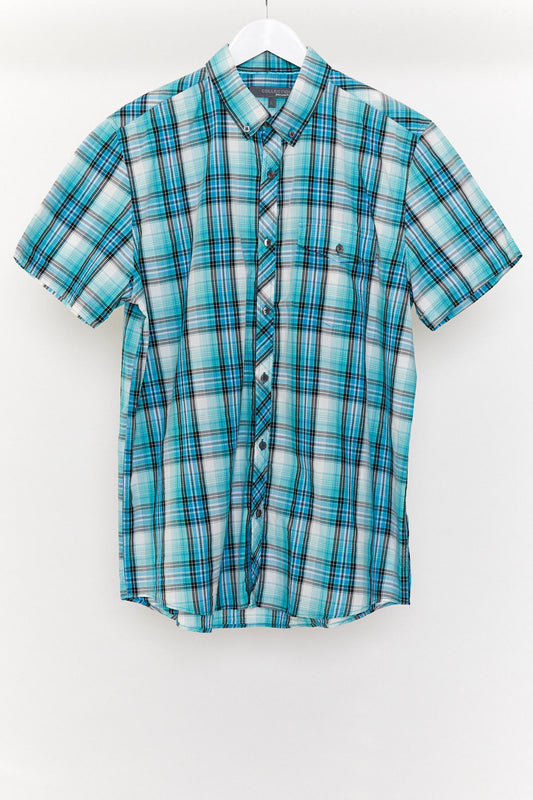 Mens John Lewis green & blue checked shirt size large
