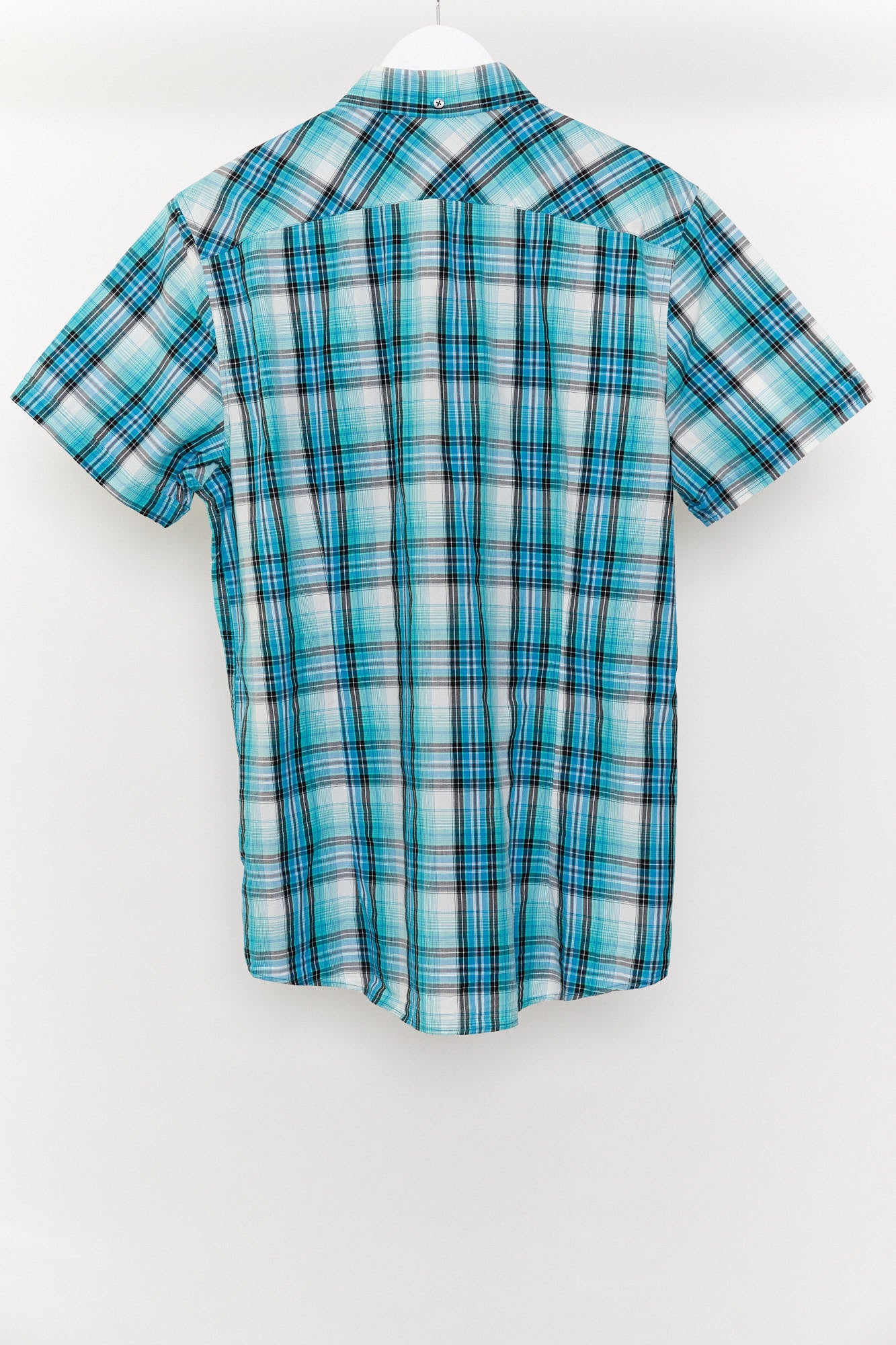 Mens John Lewis green & blue checked shirt size large