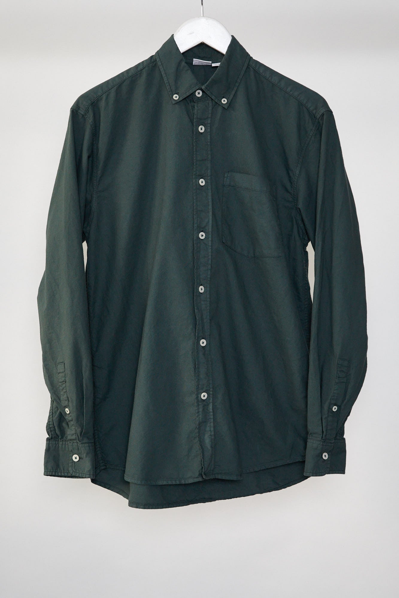 Mens Pull & Bear Dark Green Oxford Shirt Size Small