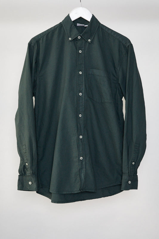 Mens Pull & Bear Dark Green Oxford Shirt Size Small