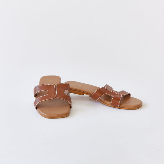 Brown slip on sandal size 4