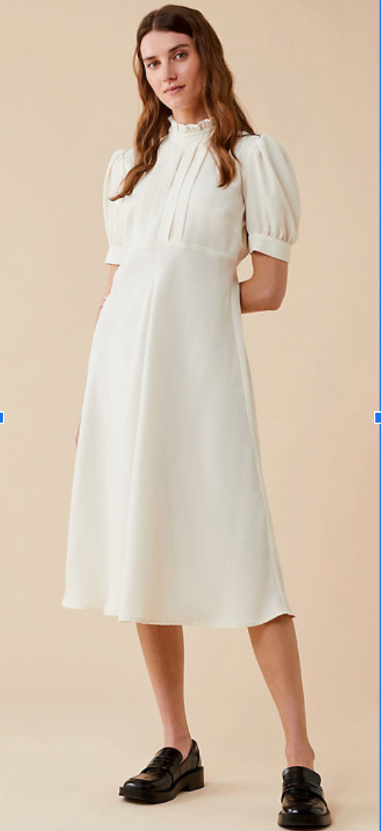Womens Finery cream short sleeve midi dress size small