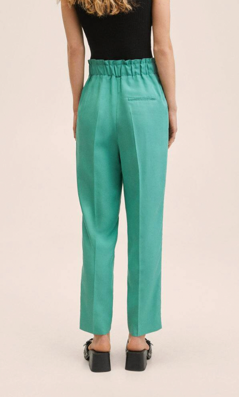 Womens Mango high waisted green trouser size small