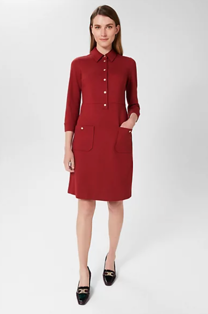 Womens Hobbs red shirt dress size small