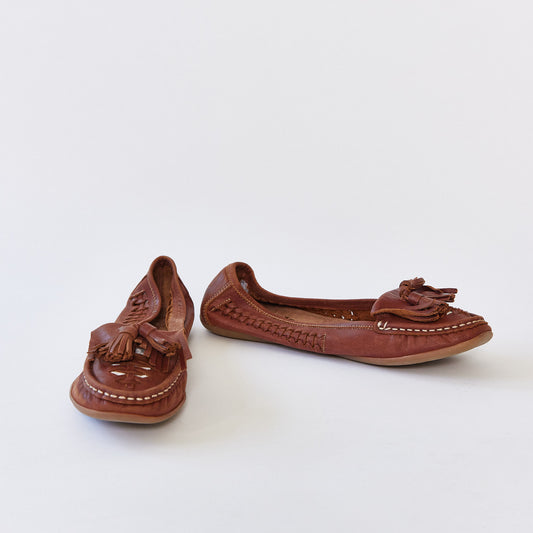 Brown Slip on Moccassin size 6