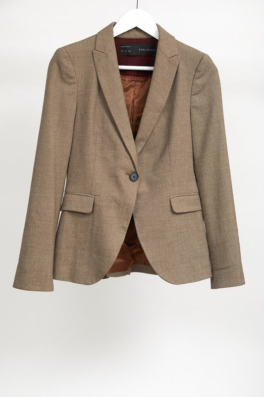 Womens Beige Zara Blazer: Size Small