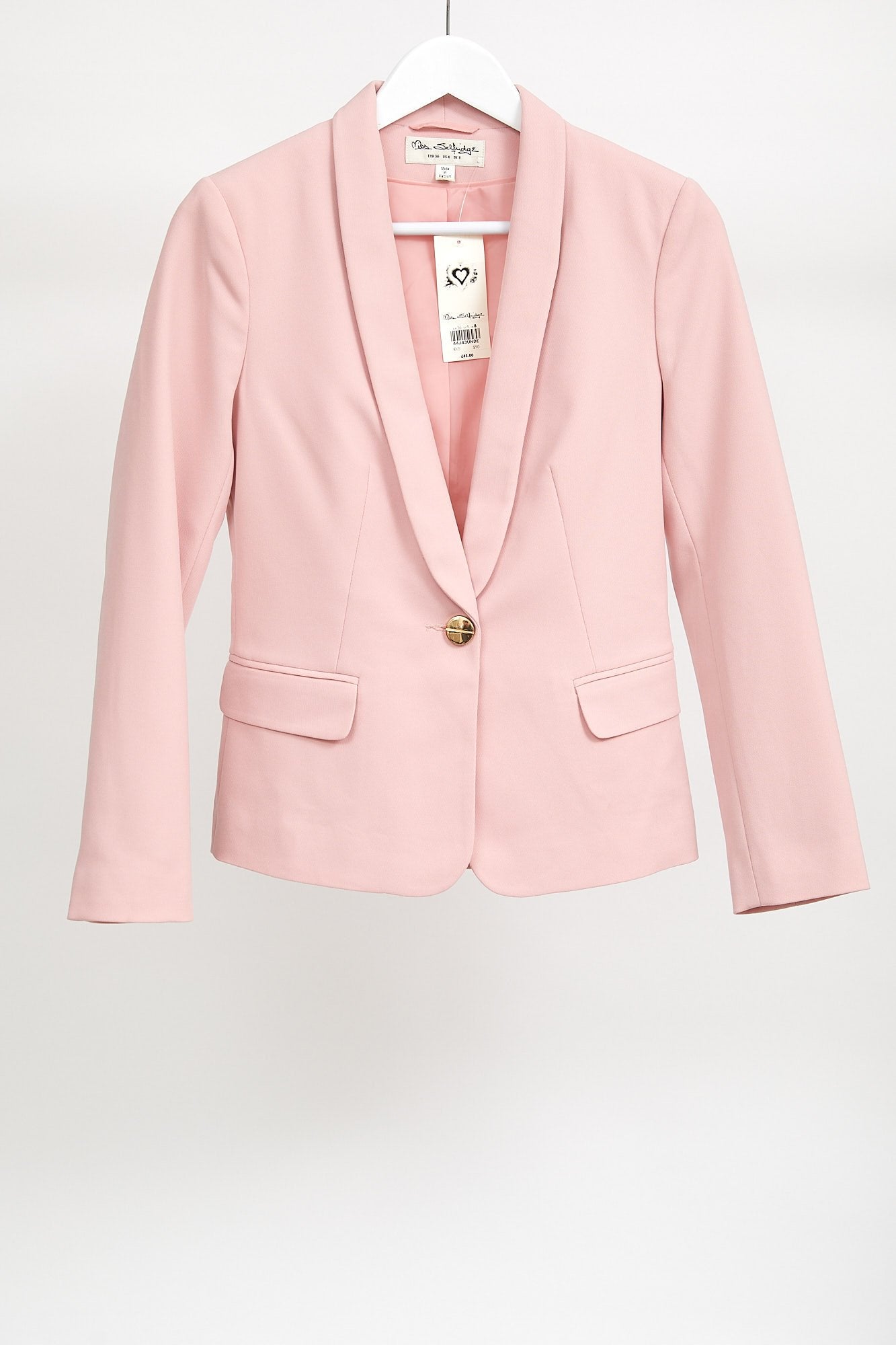 Womens Baby Pink Blazer: Size Small