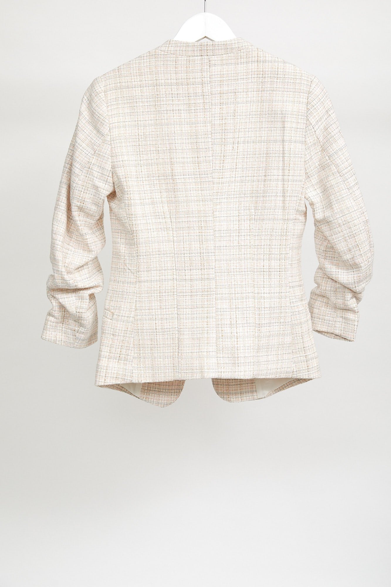 Womens White Texture Blazer: Size 8 Extra Small
