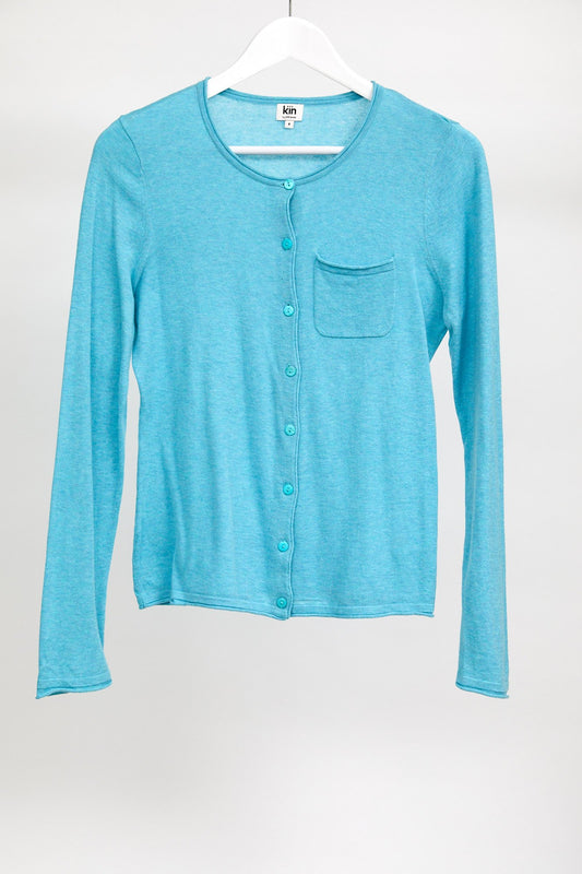 Womens Kin Blue Cardigan: Size Small