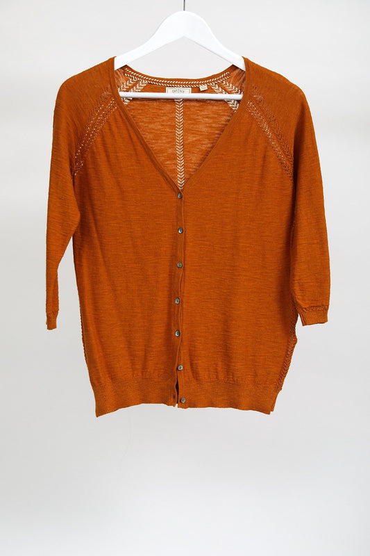 Womens Fat Face Tumeric Cardigan: Size Small