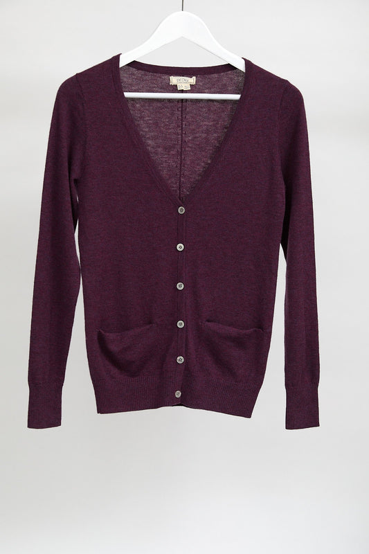 Womens Fat Face Purple Cardigan: Size Small