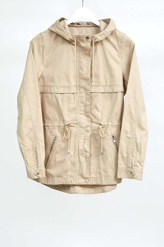 Womens Beige Coat: Size Small