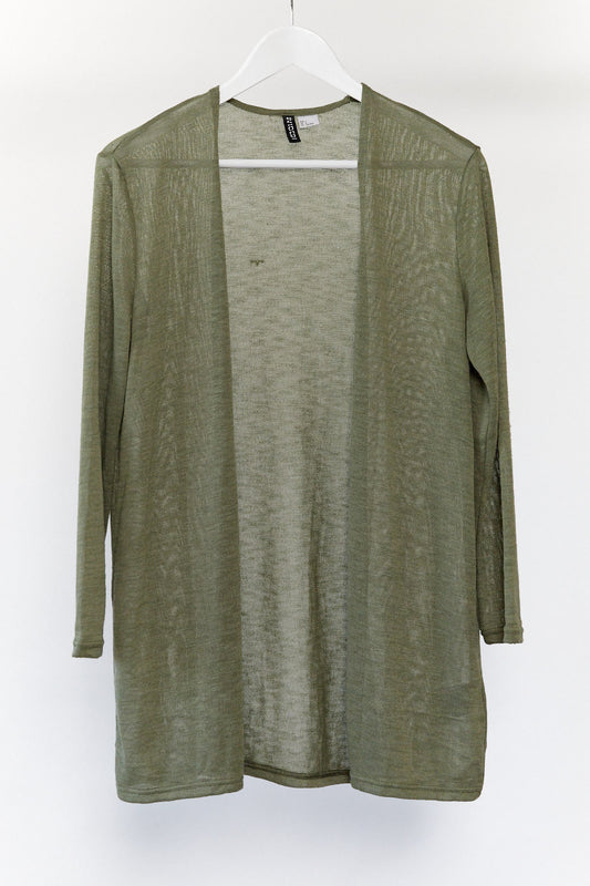 Womens H&M green drape cardigan size small