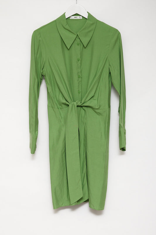 Womens Mango green shirt dress size medium