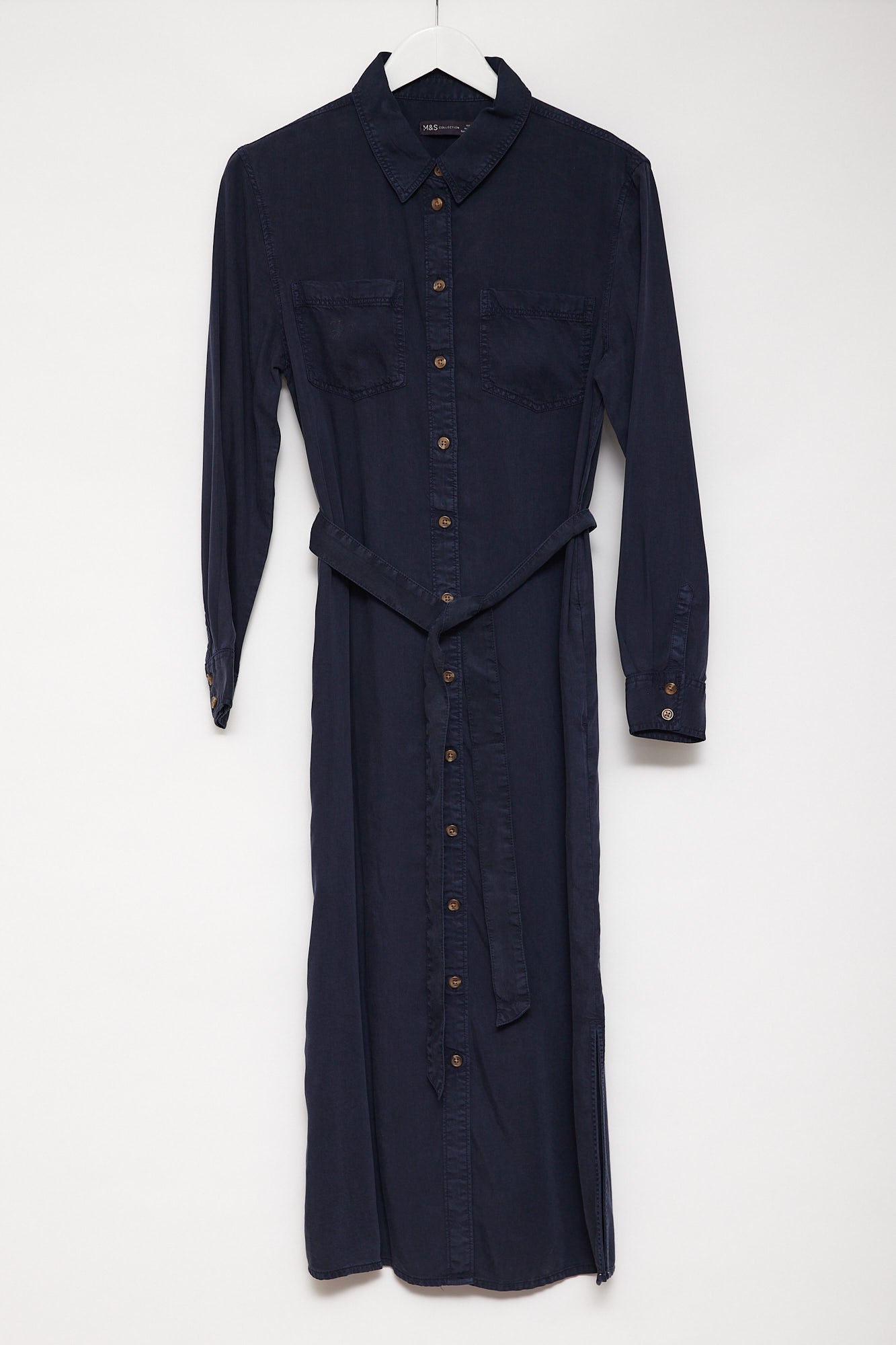 Womens M&S Navy shirt dress size small