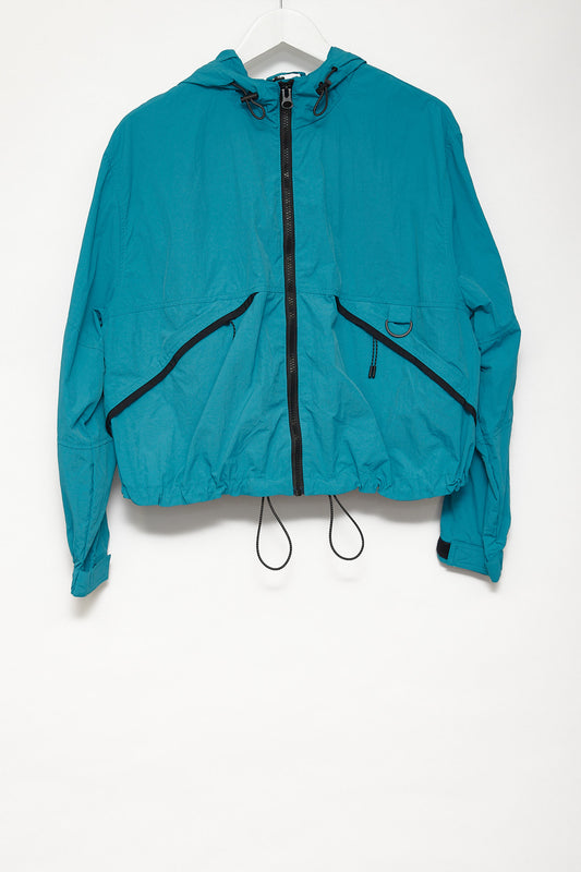 Womens H&M Teal cropped sports jacket size medium