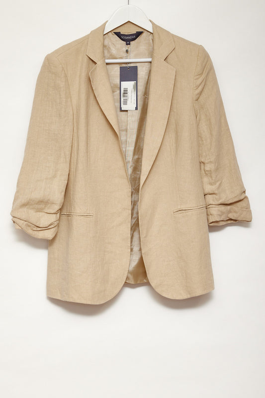 Womens Sosandar Beige Linen blazer size 10 or small