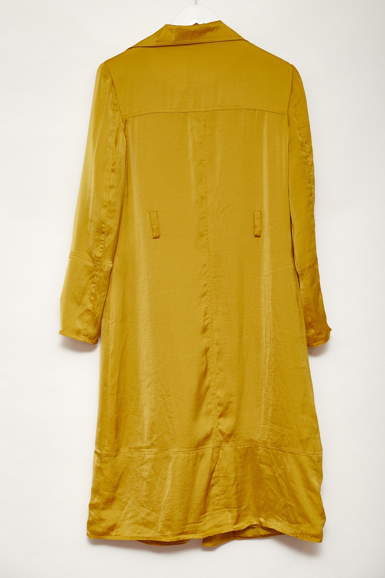 Womens A&G Yellow satin mac duster coat size small