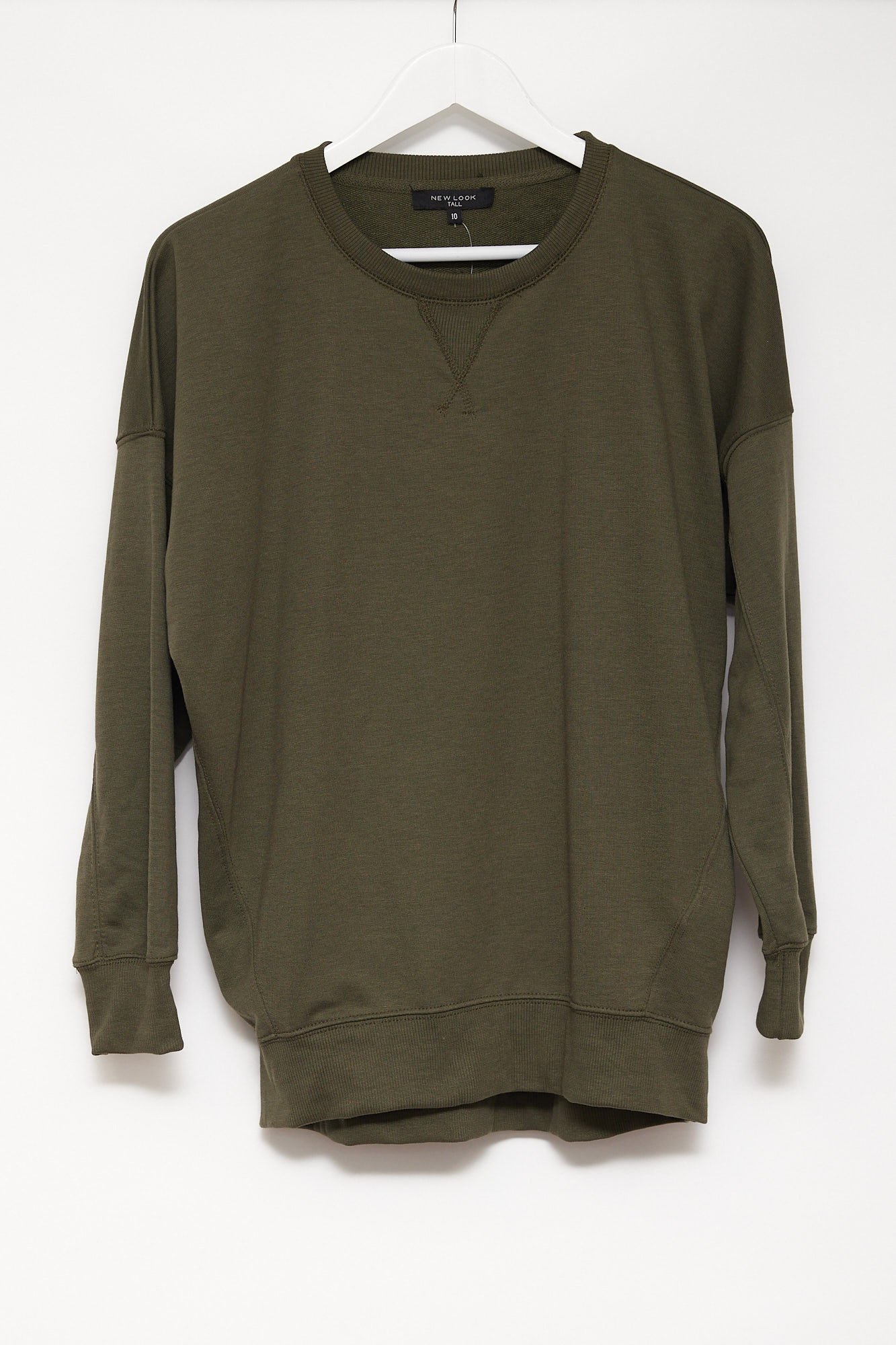 Womens New Look Khaki Tall Sweatshirt: Size Small