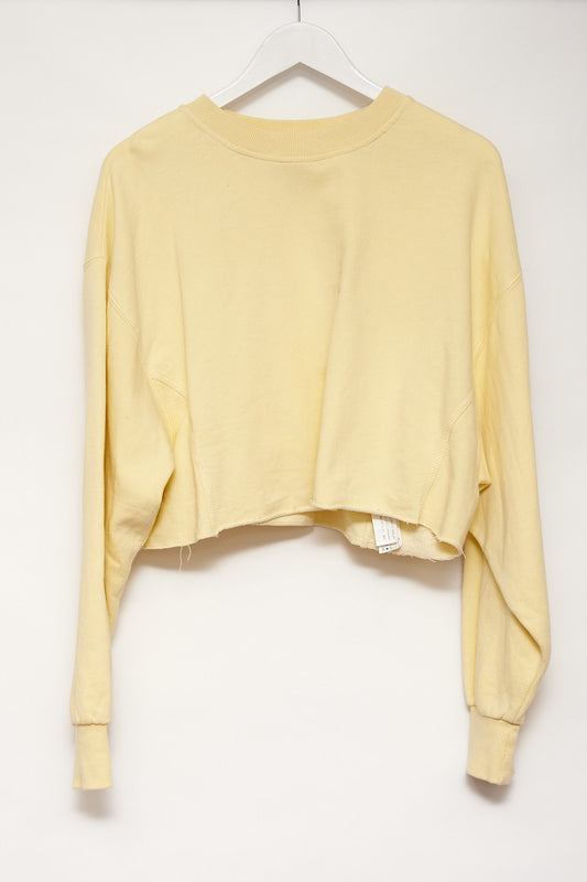 Womens Yellow Cropped Sweater: Size Small
