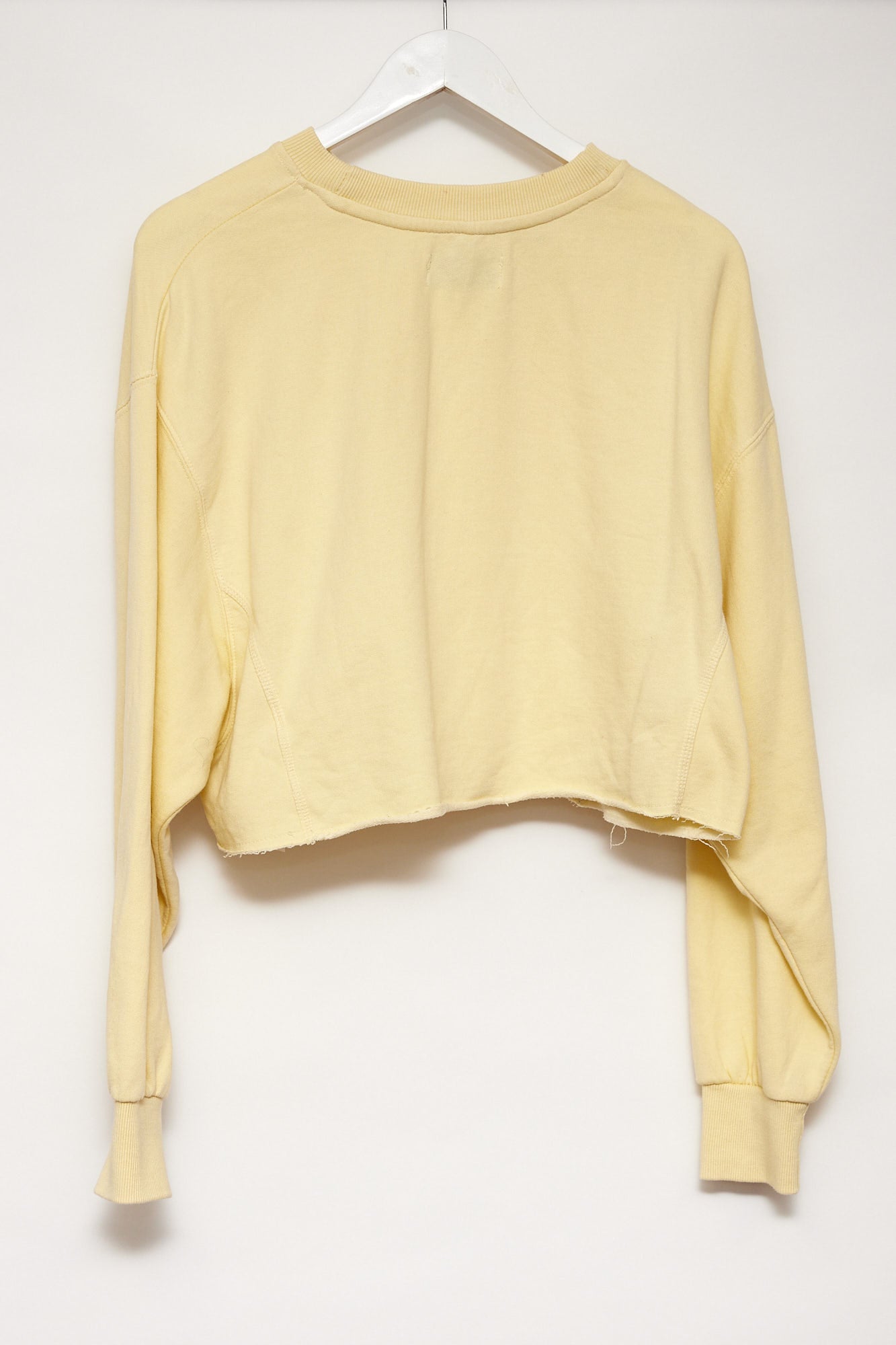 Womens Yellow Cropped Sweater: Size Small